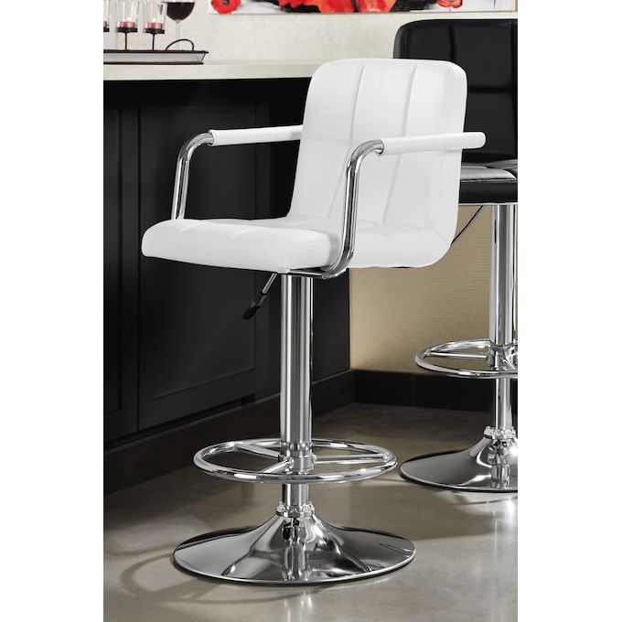 Boyd Swivel Bar Stool, White, large