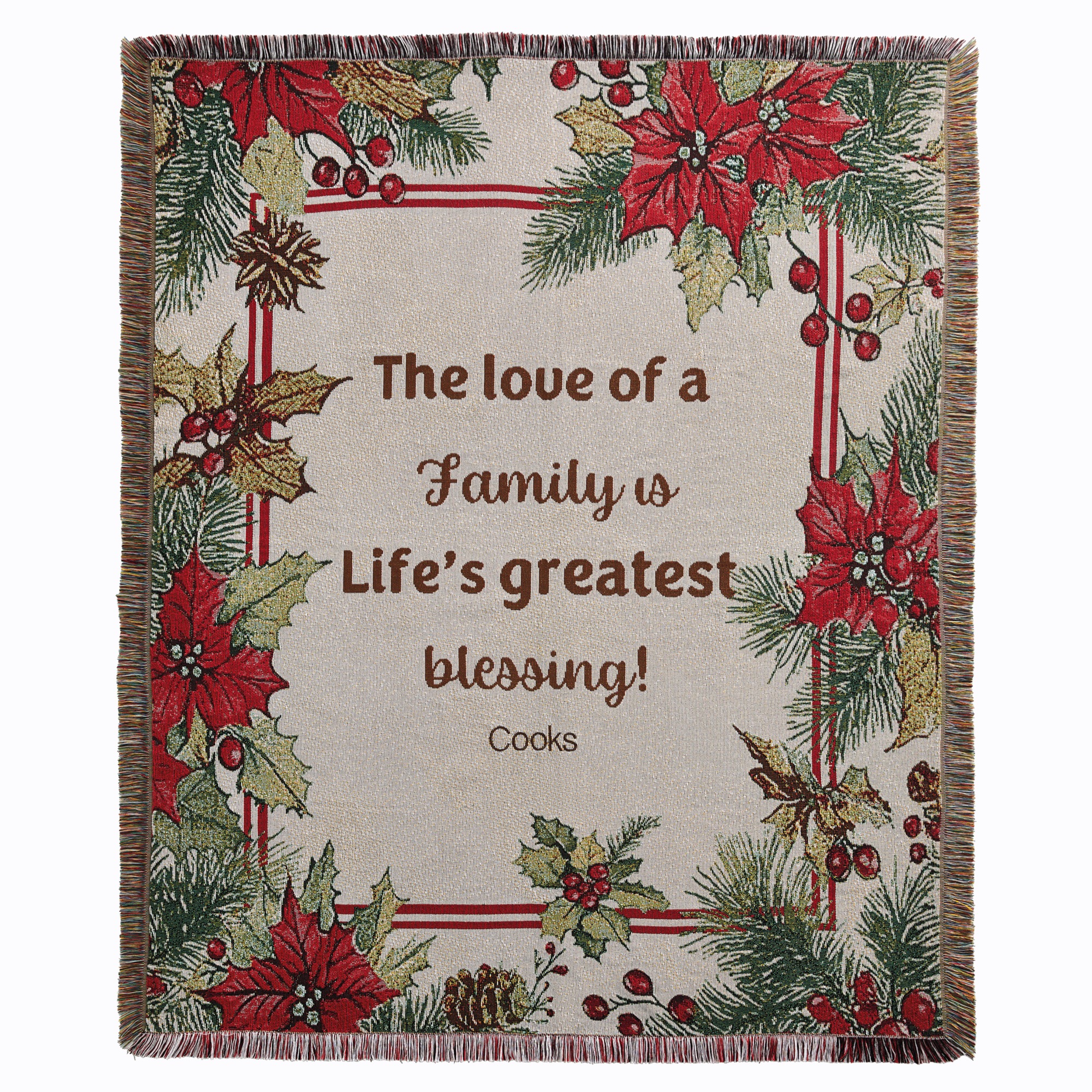 Personalized Seasonal Tapestry Throw, , large