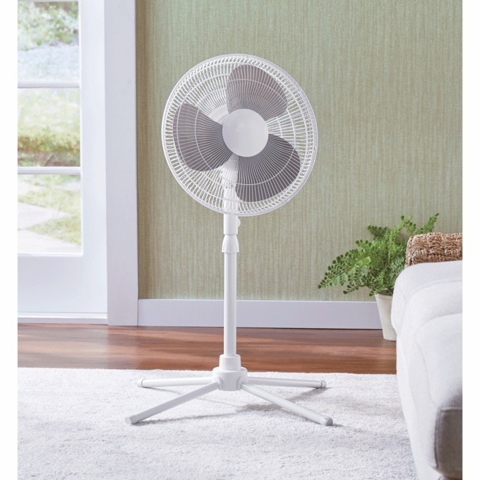 LifeSmart 16" Pedestal Fan, White, large