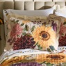 Embroidered Sunflower Hem Sheet Set, , large
