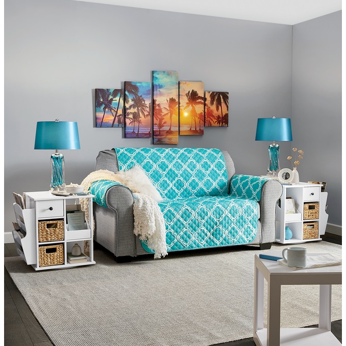 5-Piece Lit Beach Sunset Canvas Set, , large