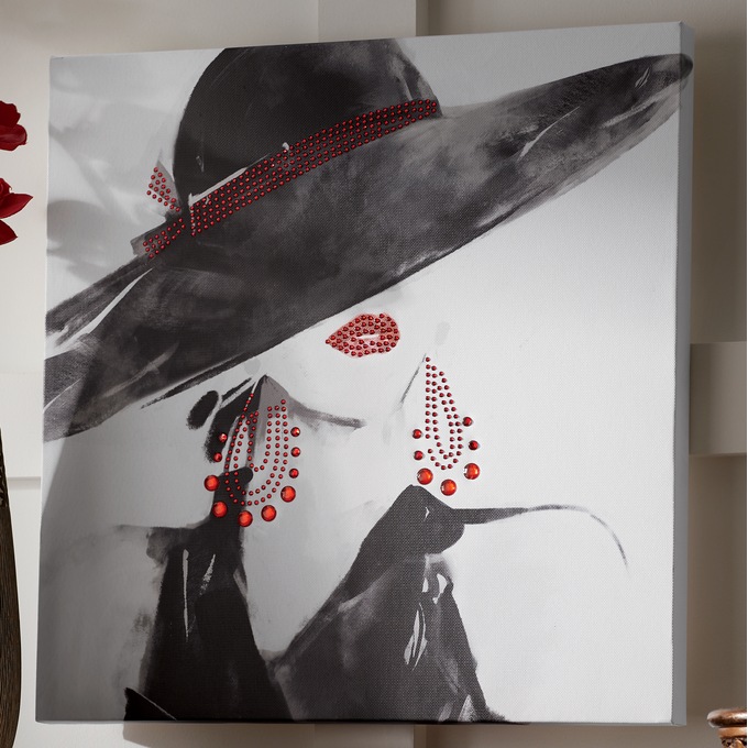 Embellished Mysterious Lady Canvas, , large