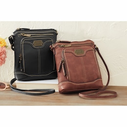 B.O.C. Bingham Faux Leather Crossbody Organizer with Zip Closure, , large