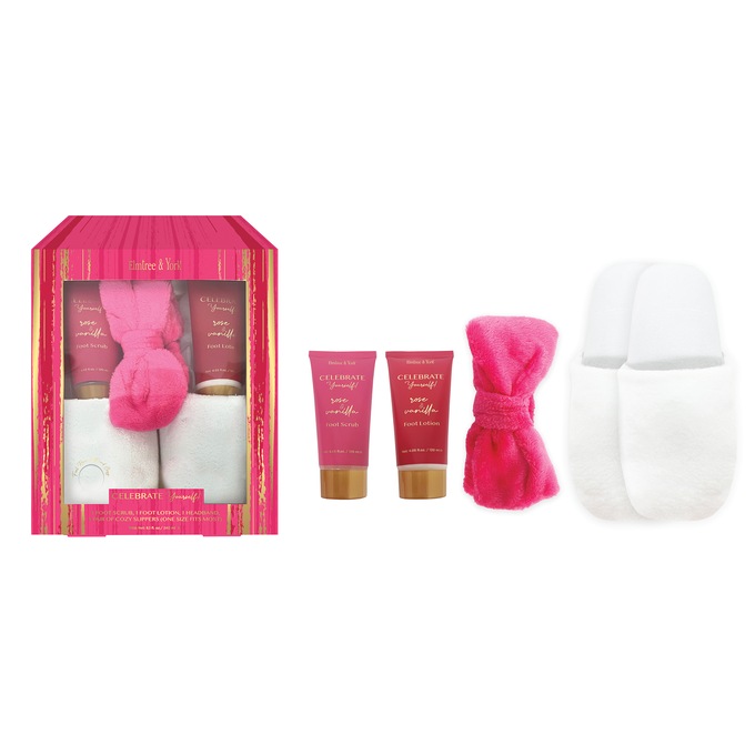 4-Piece Body Care Slipper Gift Set, , large