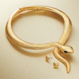Snake Necklace and Earring Set, , large