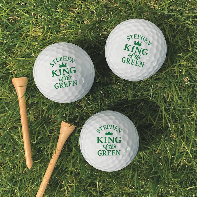 Set of 6 Personalized King of the Green Golf Balls, , large