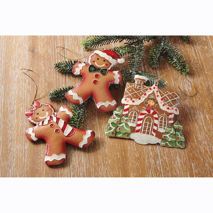 Set of 3 Gingerbread Ornaments, , large