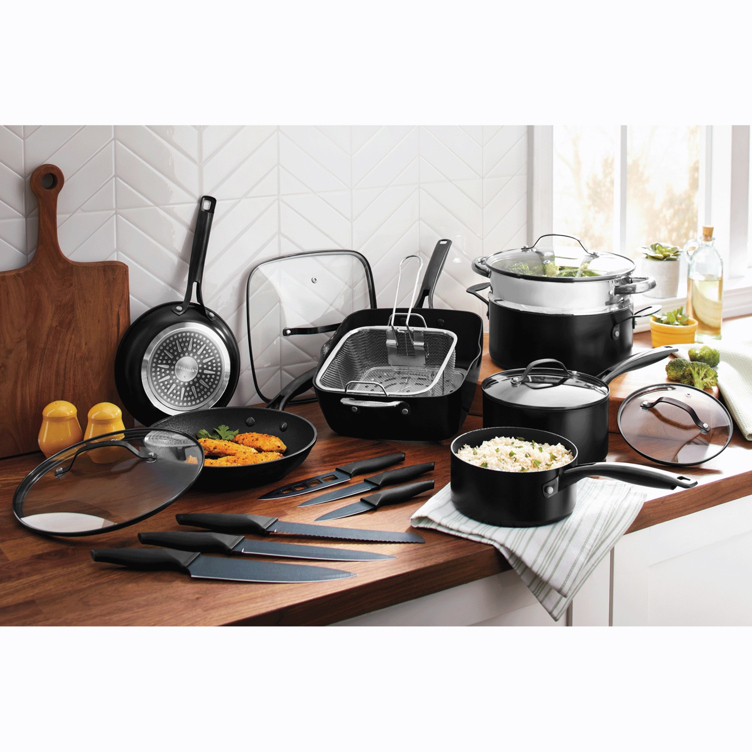 Ceramax 20-Piece Ceramic Nonstick Cookware Set | Seventh Avenue