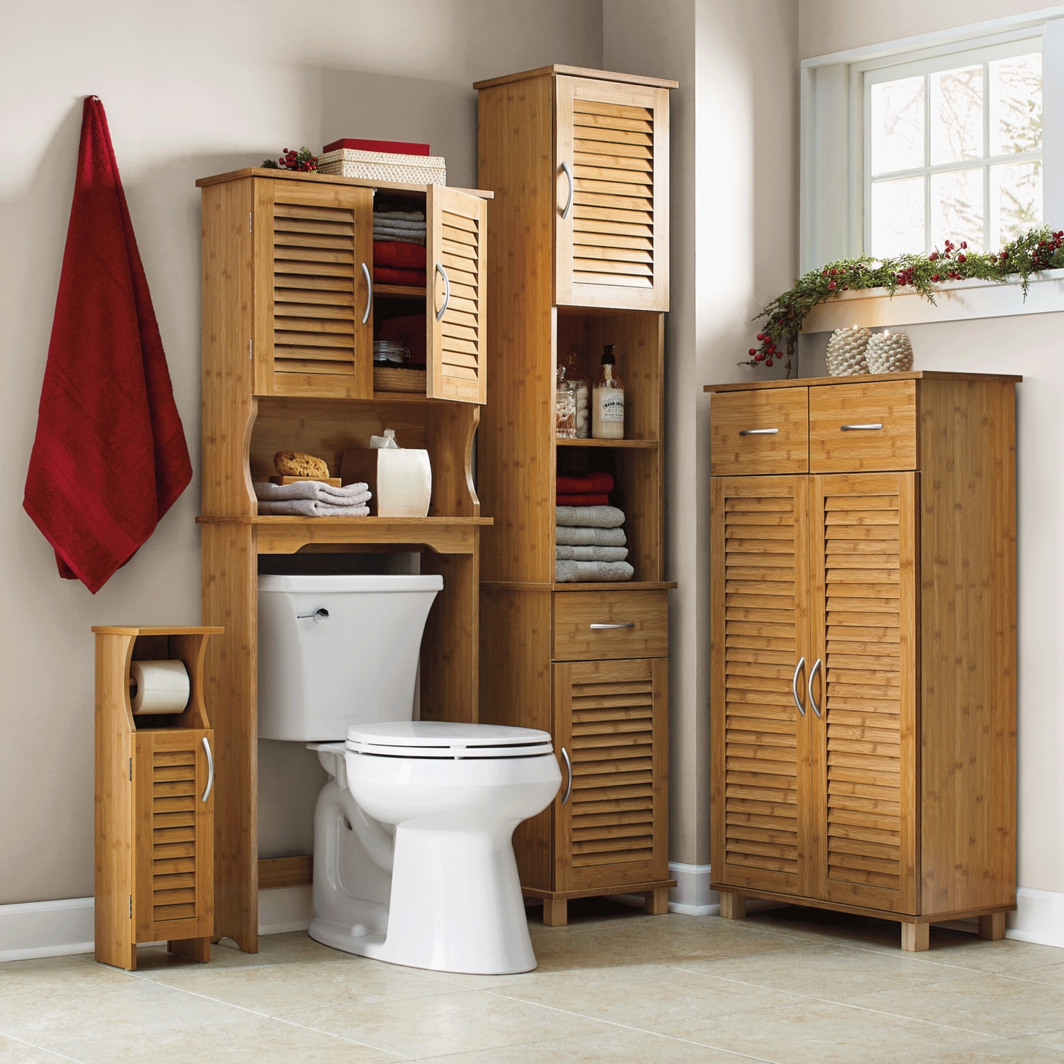 Bamboo-Finish Toilet Paper Holder | Seventh Avenue