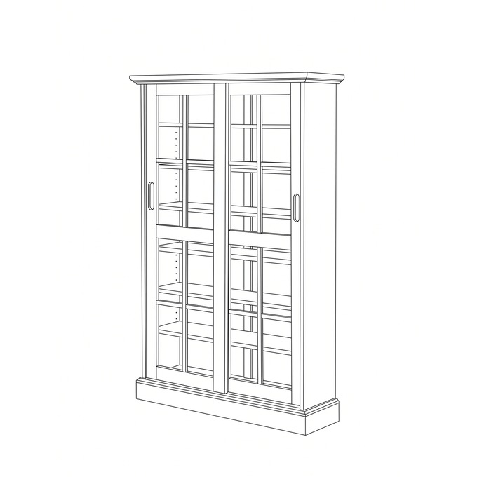 Merrick Sliding-Door Media Cabinet, Oak, large