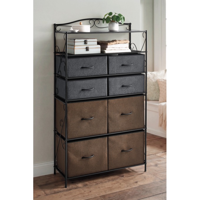 Metal Scroll Closet Organization, Black, large
