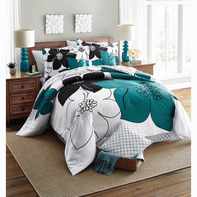 Melina Complete Bed Set, Teal, large