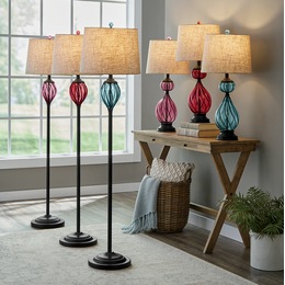 Captured Glass Floor and Table Lamps, , large