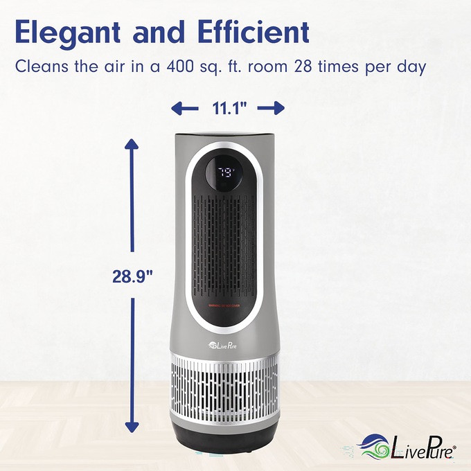 LivePure 3-in-1 Purifier/Fan/Heater , Gray, large