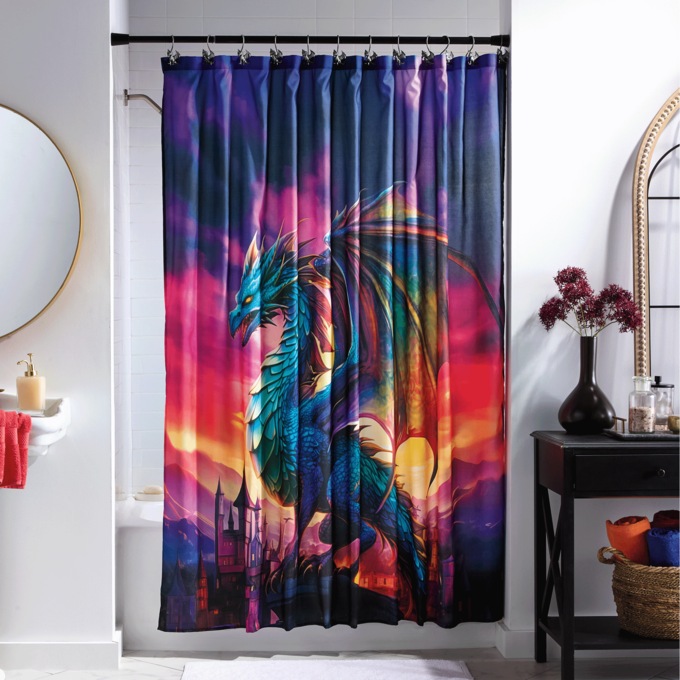 Set of 12 Dragon Shower Curtain Hooks, , large