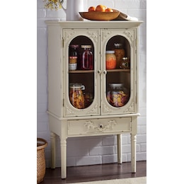 Pisa Flea-Market Inspired Glass Door Accent Cabinet, , large