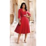 Elegant Fit-and-Flare Sparkling Jacket  Dress with 3/4 Sleeve, , large