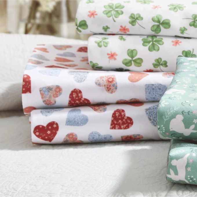 Hearts Microfiber Sheet Set, , large