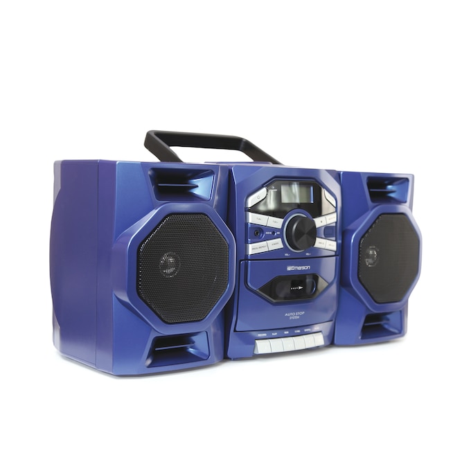 Emerson Portable CD/Cassette Stereo Boom Box, Blue, large