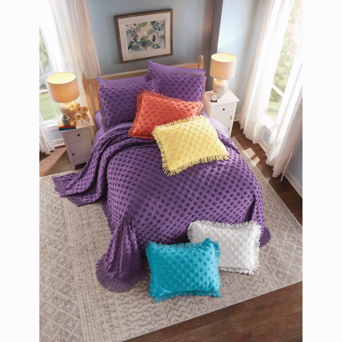 Chenille Dot Bedspread and Sham Seventh Avenue
