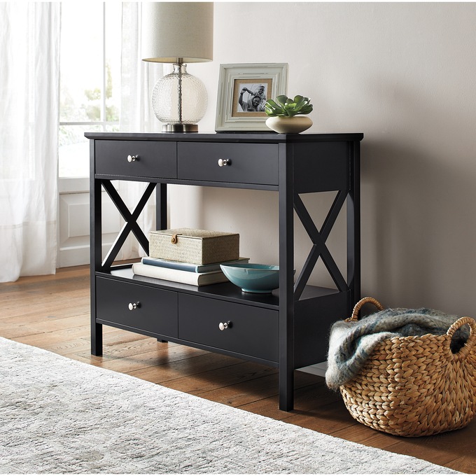 Riley Storage Console, Black, large
