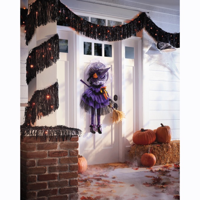 Halloween Witch Novelty Wreath, , large