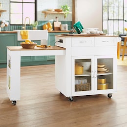 Powered Expandable Kitchen Island, , large