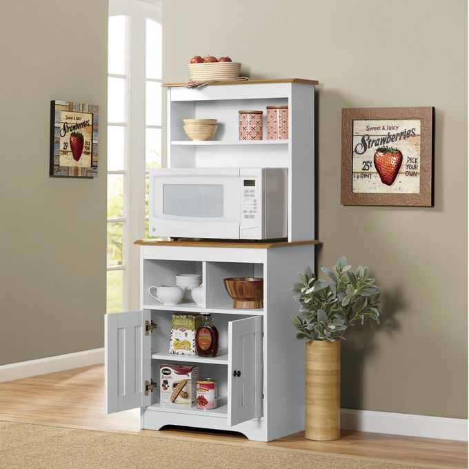 Katie Microwave Stand with Hutch, , large