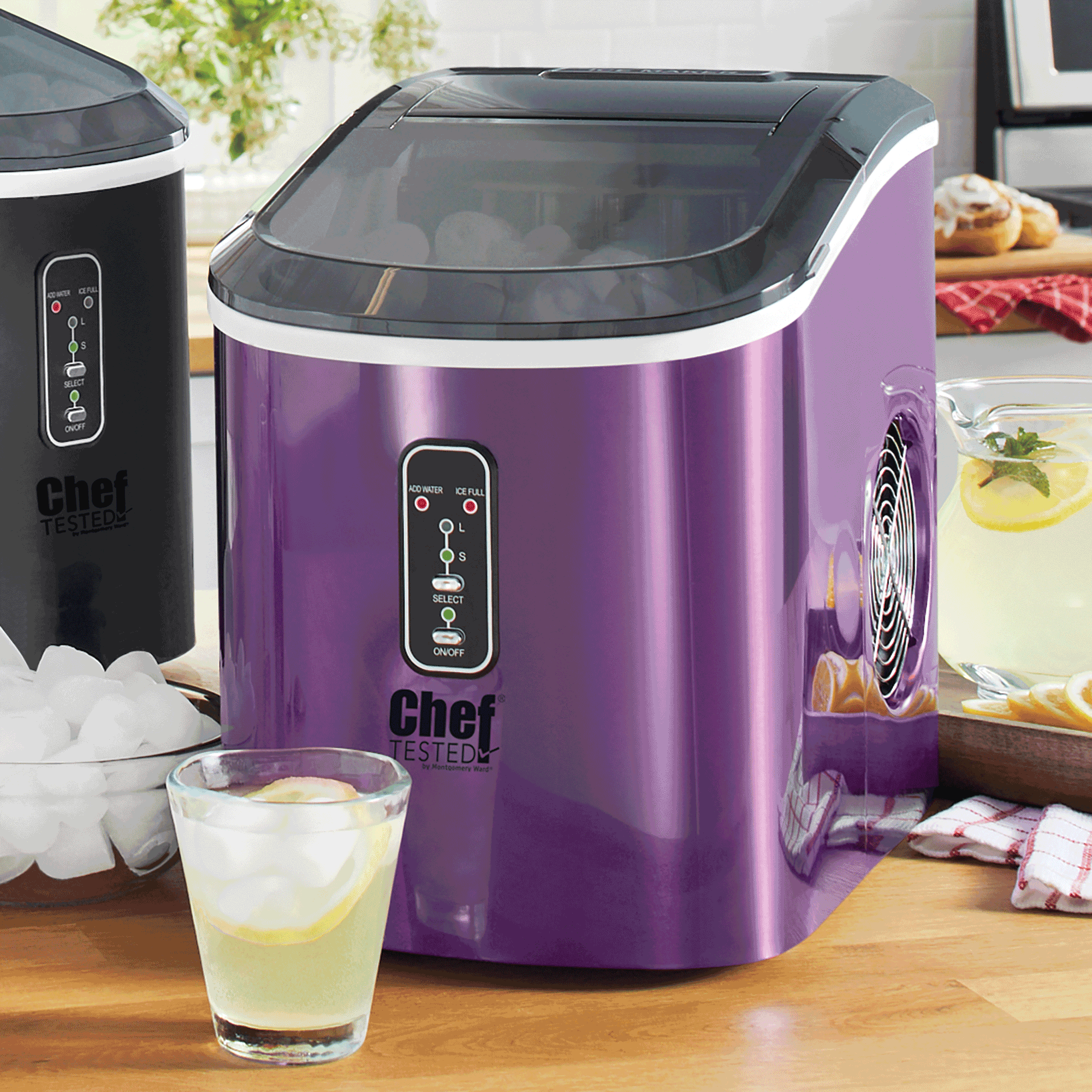 Chef Tested Self-cleaning Ice Maker By Wards, Purple Stainless, large