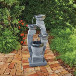 Lighted 4-Pot Fountain, , large