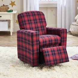 Kids&rsquo; Plaid Recliner, , large