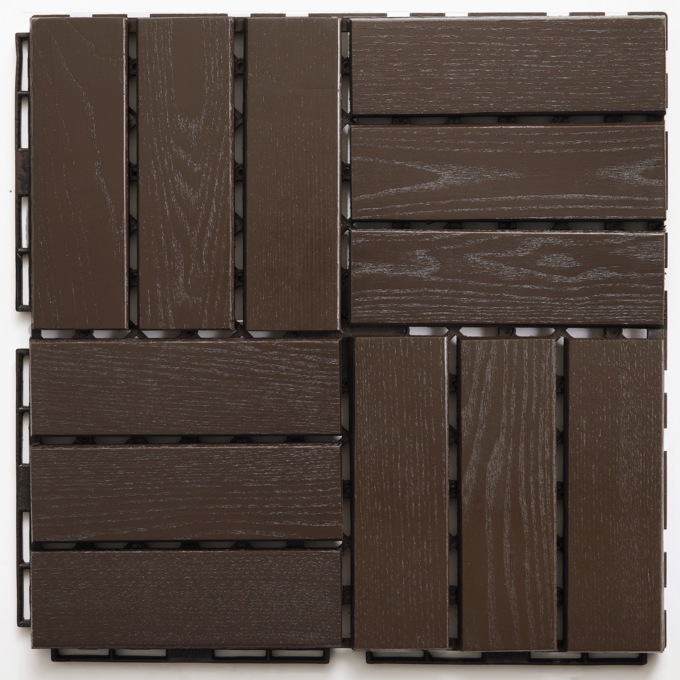 Set of 8 Outdoor Wood Patio Tiles, , large