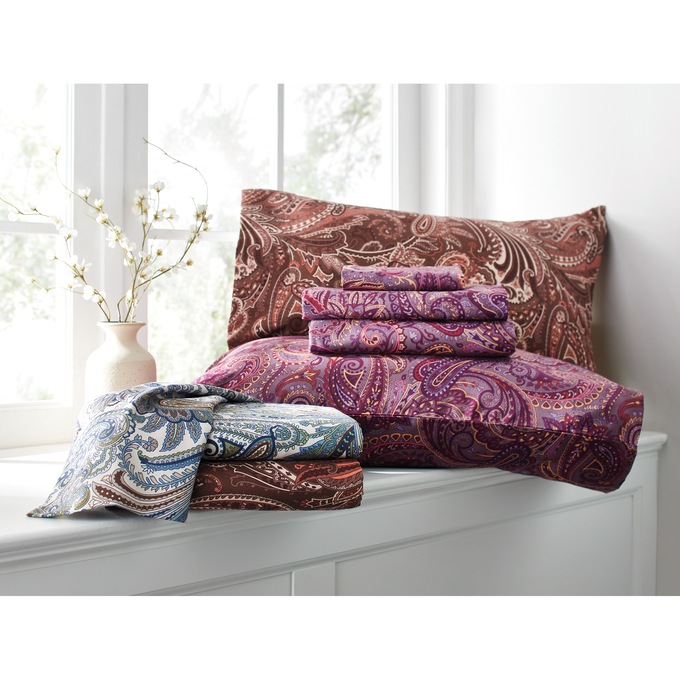 Color Connection Autumn Paisley Microfiber Sheet Set, , large
