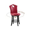High-Back Swivel Bar or Counter Stool with Nailhead Trim, , large