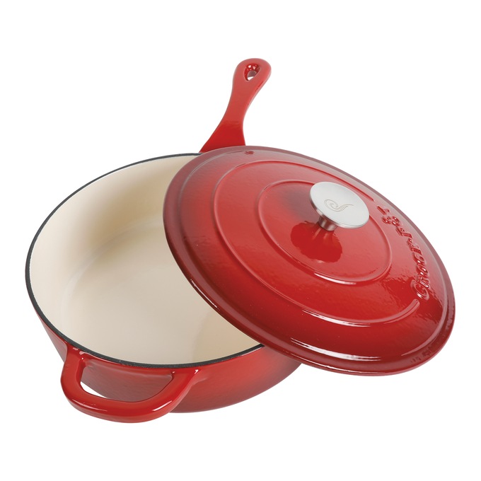 Crock Pot Artisan 3.5-qt. Enameled Cast Iron Deep Sauté Pan with Lid, , large