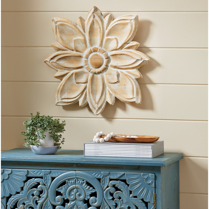 Carved Flower Wall Art, , large