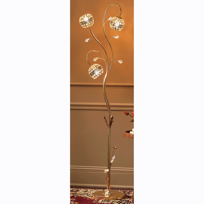 Crystal Flora 3-Globe Floor Lamp, , large