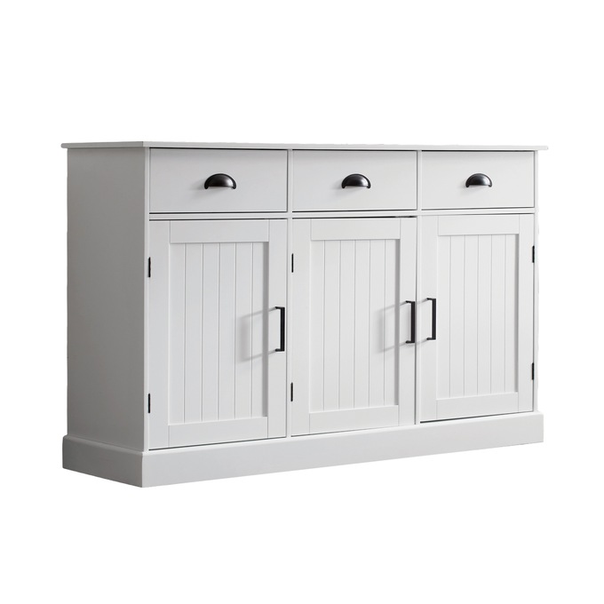 Miller Shaker-Style Sideboard Buffet Cabinet, White, large