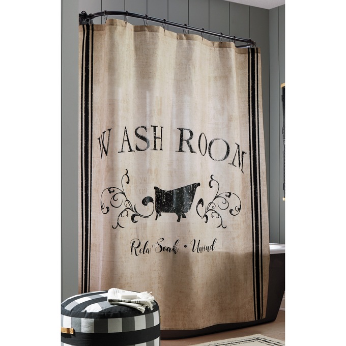 Wash Room Shower Curtain, , large