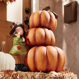 Scarecrow with Pumpkins, , large