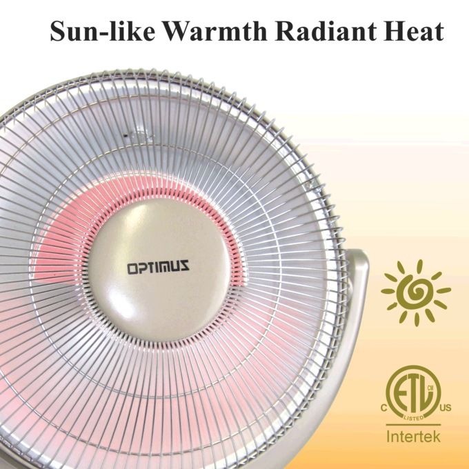 Optimus 14" Oscillating Dish Heater with Remote, , large