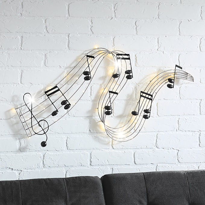 Lit Music Note Wall Art, , large
