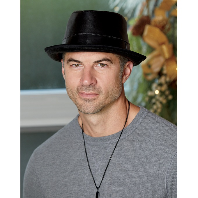 Leather Fedora, , large