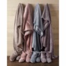 Ultraplush Throw Blanket and Bootie Slippers Gift Set, , large