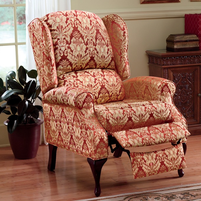 Microfiber Wingback Recliner, , large