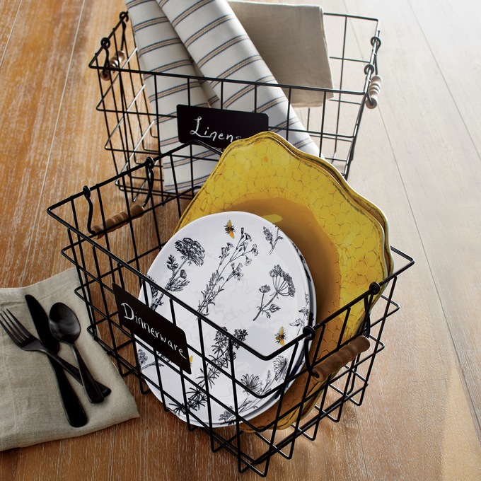 Set of 2 Label-It Wire Baskets, , large