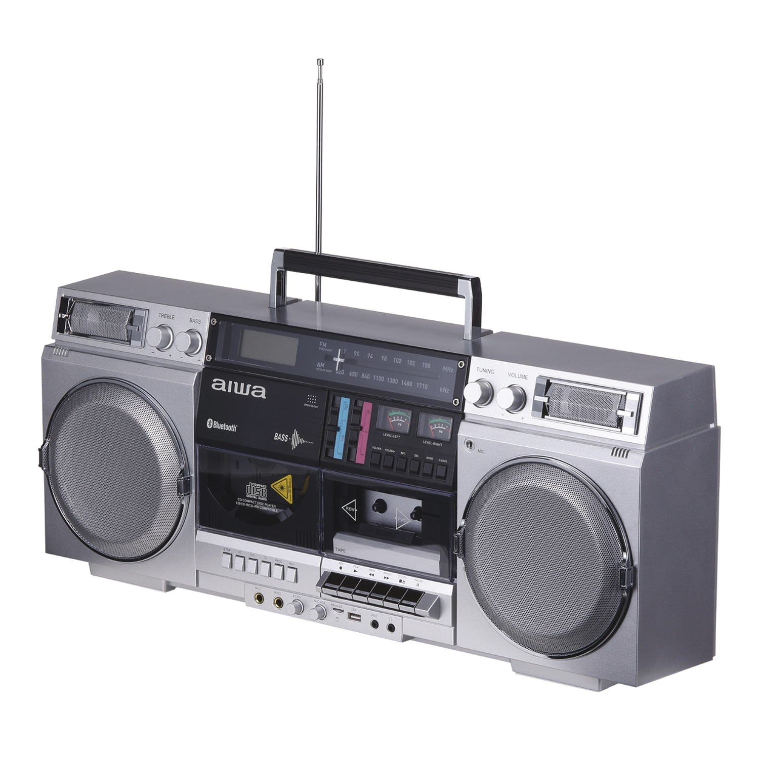 AIWA Retro Bluetooth Boom Box with CD & Cassette Player | Seventh