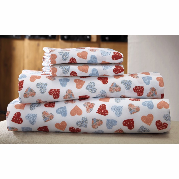 Hearts Microfiber Sheet Set, , large