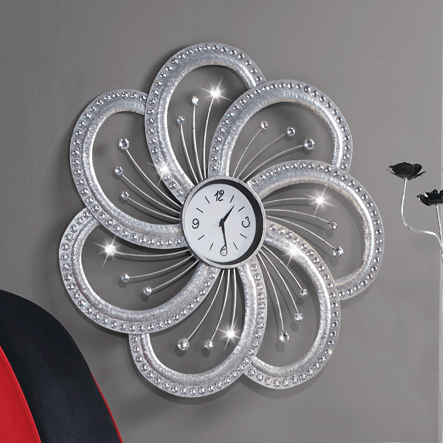 Gem Sparkle Flower Wall Clock | Seventh Avenue