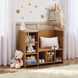 Kids&rsquo; Storage Bench with Coat Rack, , large